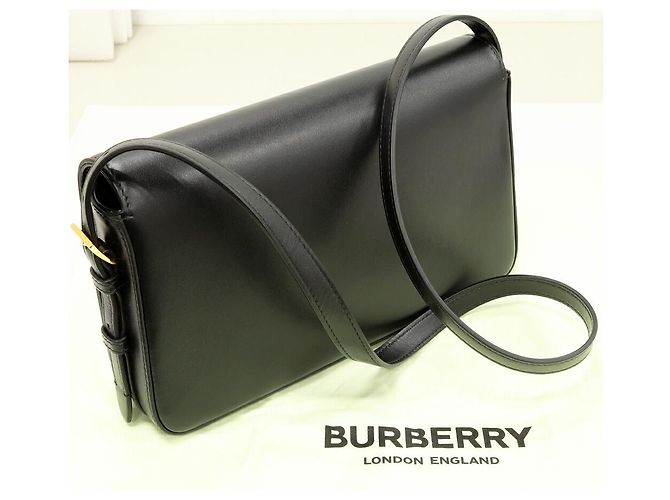 Borsa a Spalla Grace in Vitello Burberry Nero - vista 3
