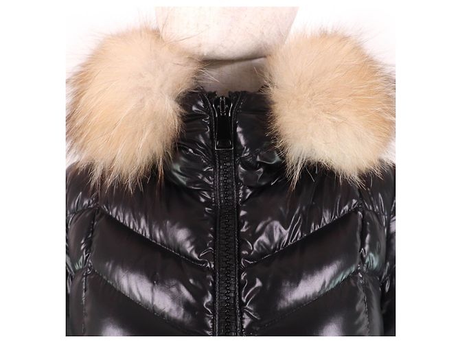 Abrigo de plumas Moncler FULMAR de piel de zorro Pharma Negro - vista 4