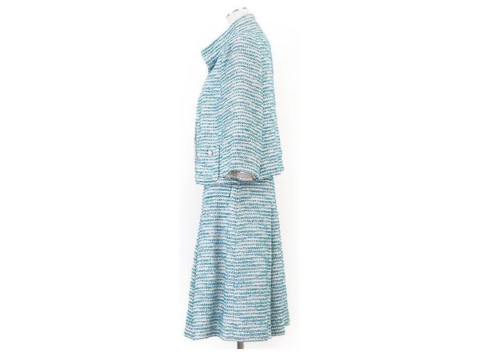Conjunto de tweed Chanel Plata Turquesa - vista 20