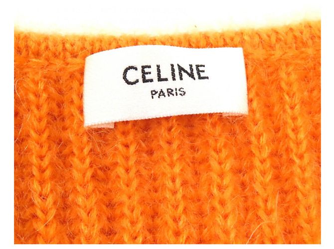 Céline Cardigã cropped de mohair com decote em V Celine Laranja - vista 5