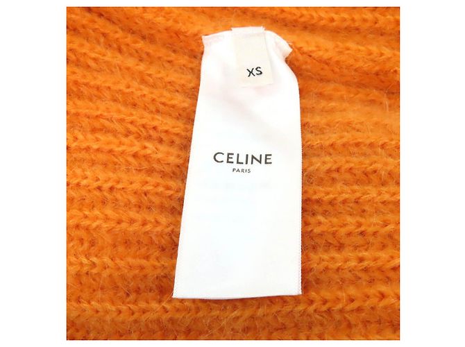 Céline Cardigã cropped de mohair com decote em V Celine Laranja - vista 6