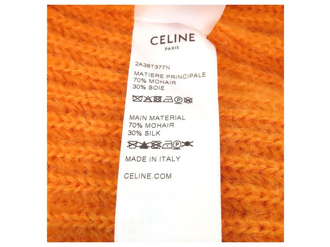 Céline Cardigã cropped de mohair com decote em V Celine Laranja - vista 7