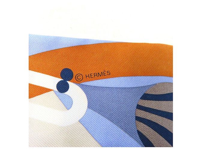 Bufanda de seda PARADE EN FANFARE de Hermès Castaño - vista 7