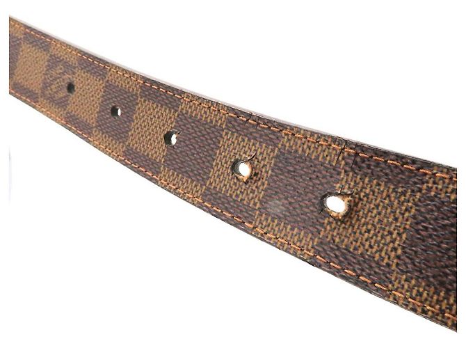 Cinto Carré Damier Ebene Louis Vuitton Bronze - vista 10