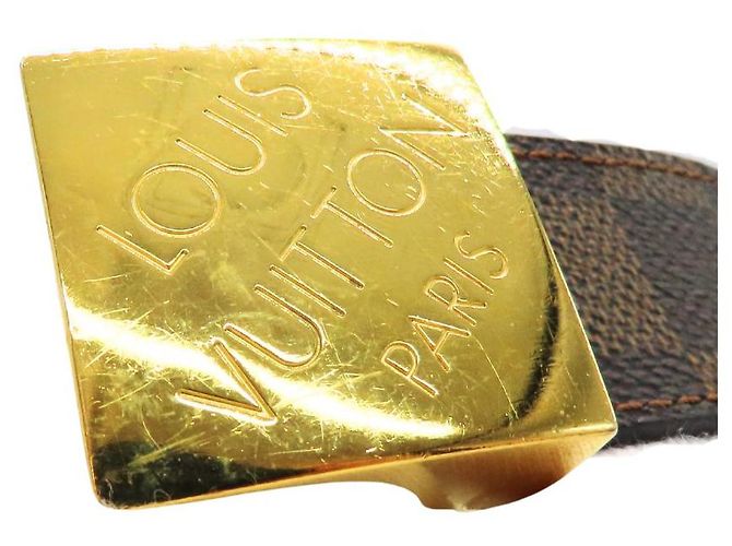 Cinto Carré Damier Ebene Louis Vuitton Bronze - vista 3