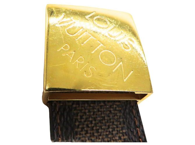 Cinto Carré Damier Ebene Louis Vuitton Bronze - vista 4