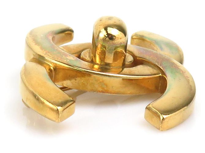 Spilla in metallo dorato Chanel Coco Mark D'oro - vista 2