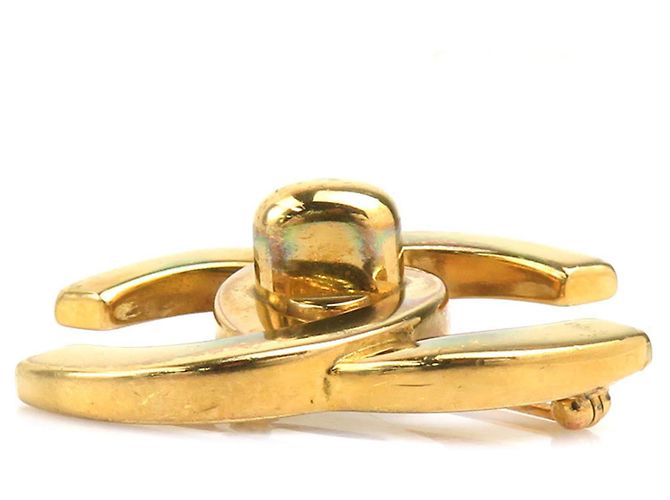 Spilla in metallo dorato Chanel Coco Mark D'oro - vista 3