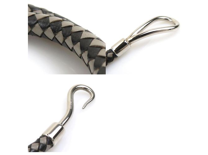 Collar choker de cuero Jumbo Hermès Castaño Negro Plata - vista 5