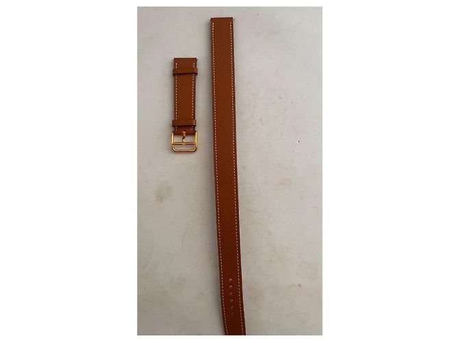 Bracciale Hermès Double Tour in Vitello Epsom Cognac - vista 2