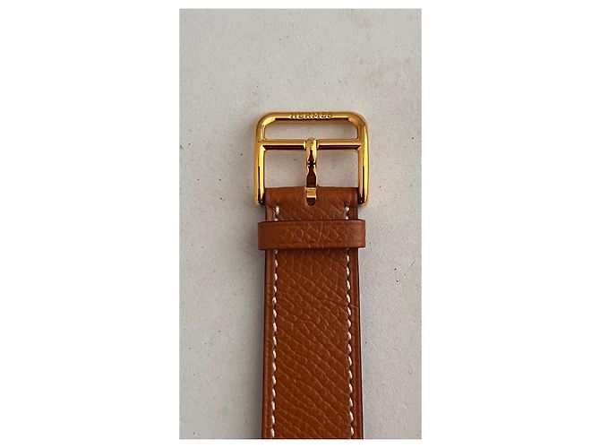 Bracciale Hermès Double Tour in Vitello Epsom Cognac - vista 8