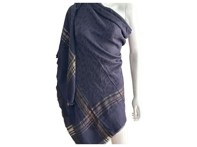 Stola in lana Roberto Cavalli Blu navy - vista 11