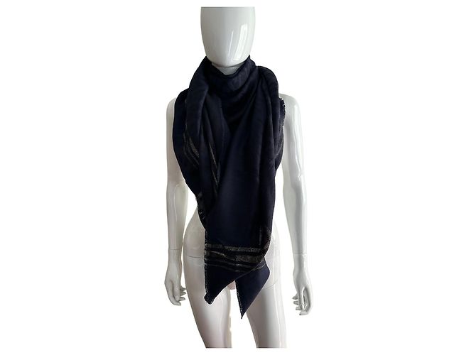 Stola in lana Roberto Cavalli Blu navy - vista 6