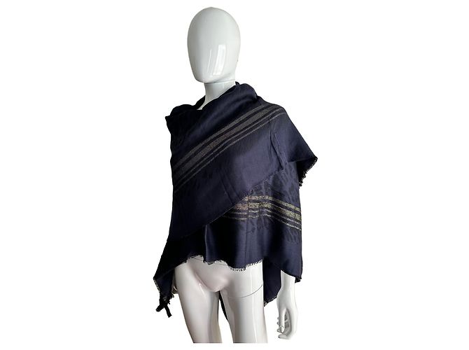 Stola in lana Roberto Cavalli Blu navy - vista 7