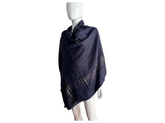 Stola in lana Roberto Cavalli Blu navy - vista 9