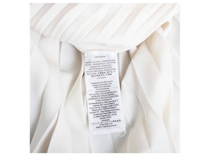 Vestido Plisado Tory Burch Blanco - vista 10