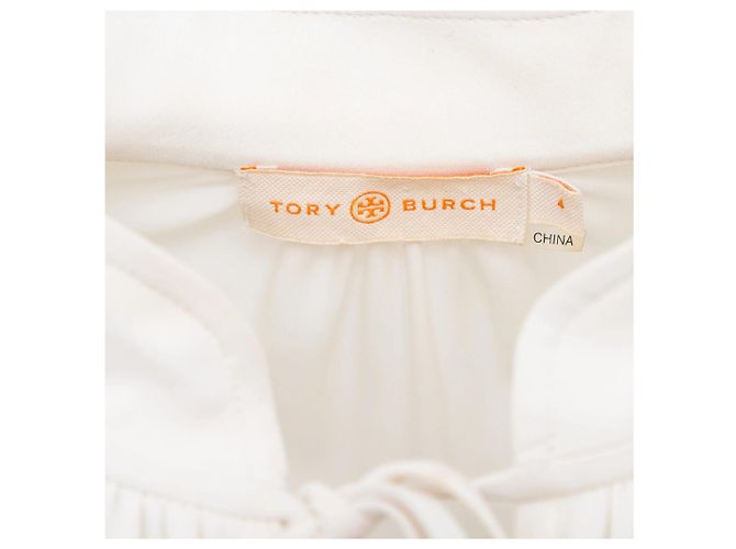 Vestido Plisado Tory Burch Blanco - vista 9
