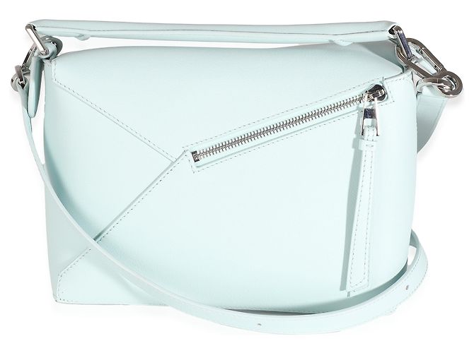 Borsa Puzzle Edge Small in pelle di vitello grana blu chiaro Loewe - vista 2