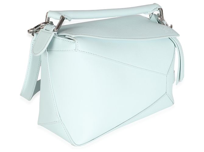 Borsa Puzzle Edge Small in pelle di vitello grana blu chiaro Loewe - vista 3