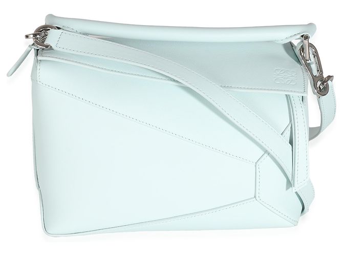 Borsa Puzzle Edge Small in pelle di vitello grana blu chiaro Loewe - vista 7