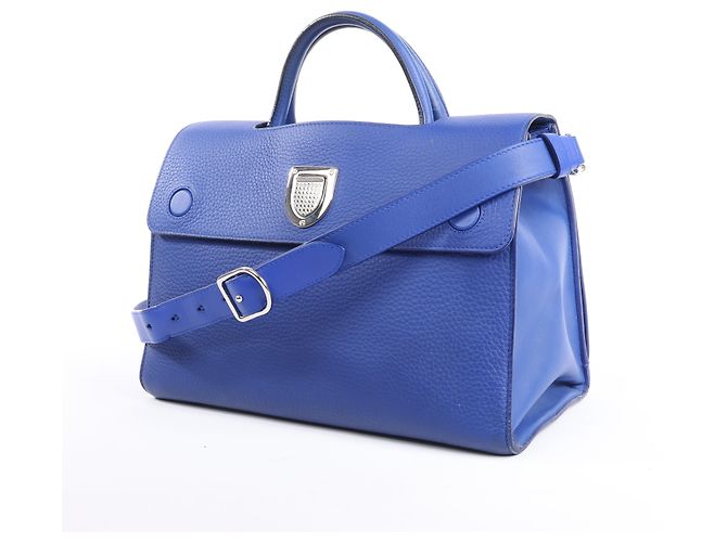 Bolsa de couro Diorever Medium 2Way da Dior em azul - vista 2