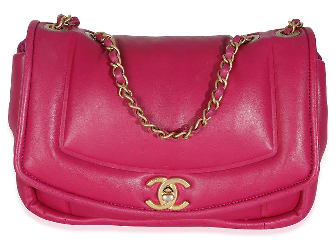 Timeless Chanel Mittelgroße Simply Flap Tasche aus dunkelrosa Lammleder Pink - Ansicht 8