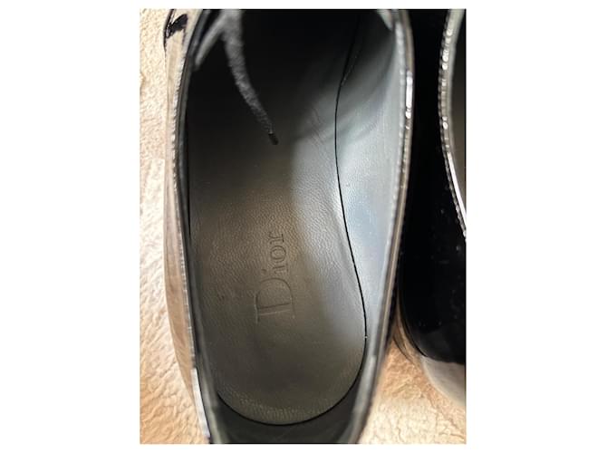 Derby Christian Dior in vernice nera Nero - vista 4