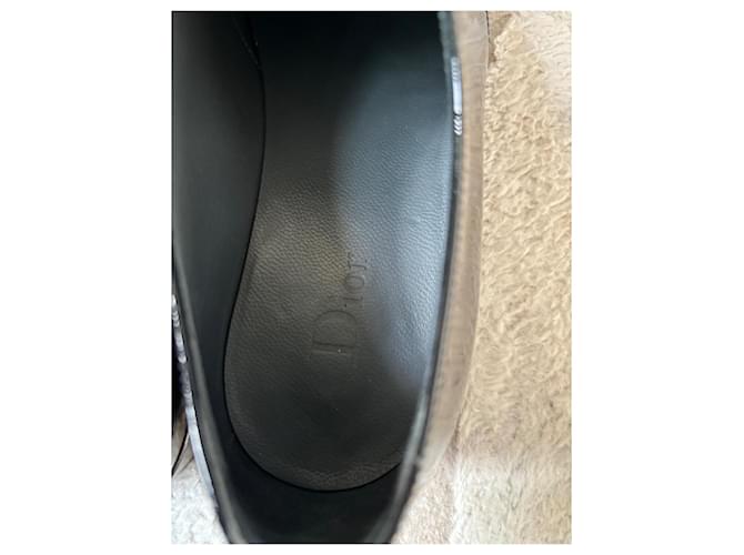 Derby Christian Dior in vernice nera Nero - vista 5