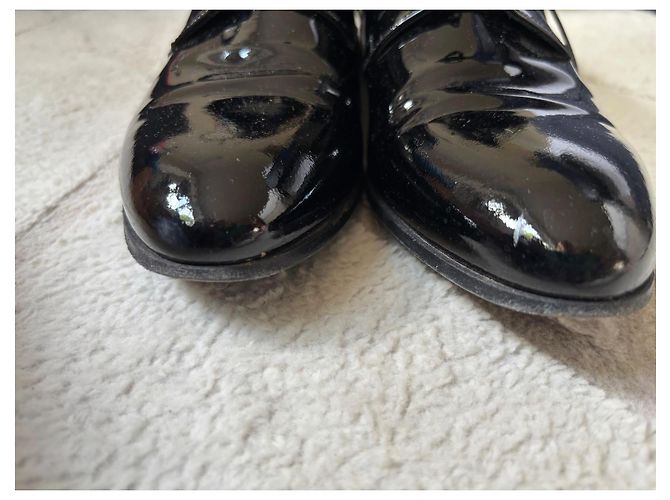 Derby Christian Dior in vernice nera Nero - vista 8
