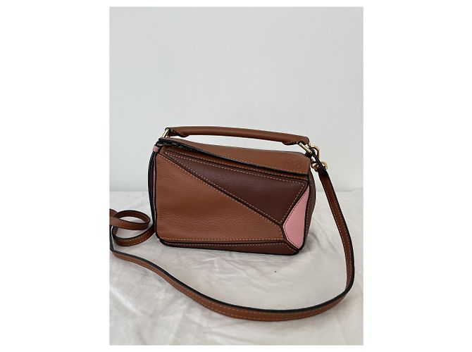 Loewe Puzzle Bag Mini Braun Pink - Ansicht 3