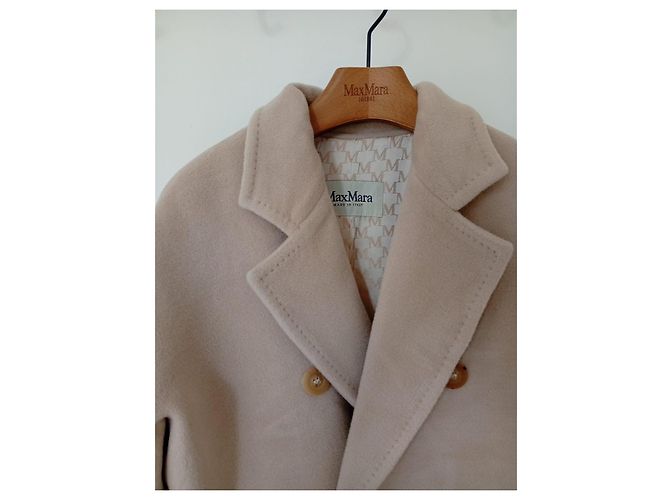 Abrigo Max Mara de lana y cachemira crema Crudo - vista 3