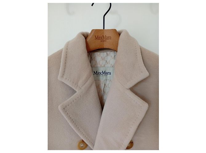 Abrigo Max Mara de lana y cachemira crema Crudo - vista 5