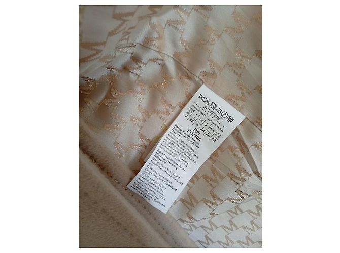 Abrigo Max Mara de lana y cachemira crema Crudo - vista 6