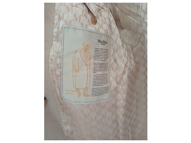 Abrigo Max Mara de lana y cachemira crema Crudo - vista 8
