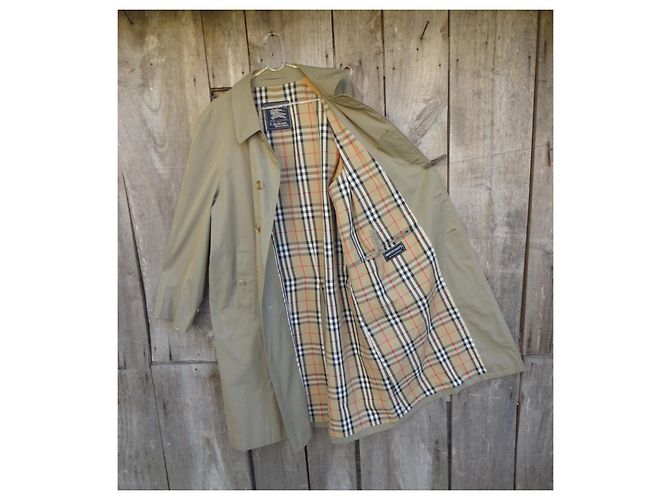 Impermeabile Burberry Khaki in Cotone Cachi - vista 3