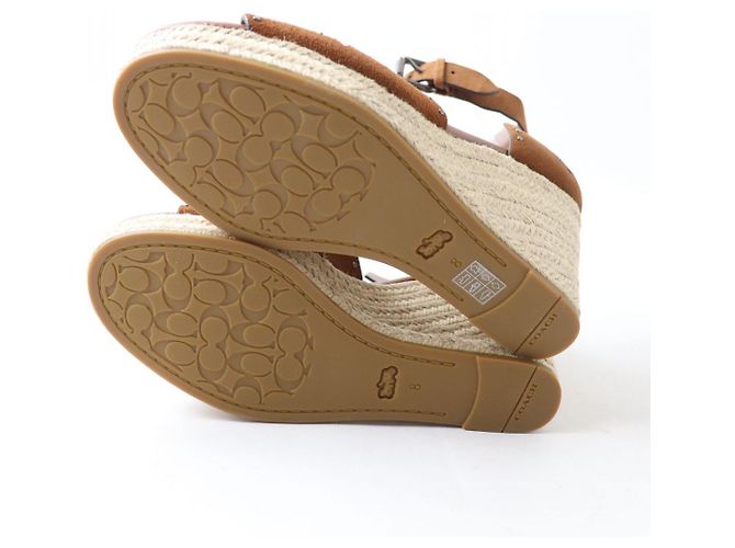 COACH KELSI SDE WEDGE Sandales à talon en daim - vue 7