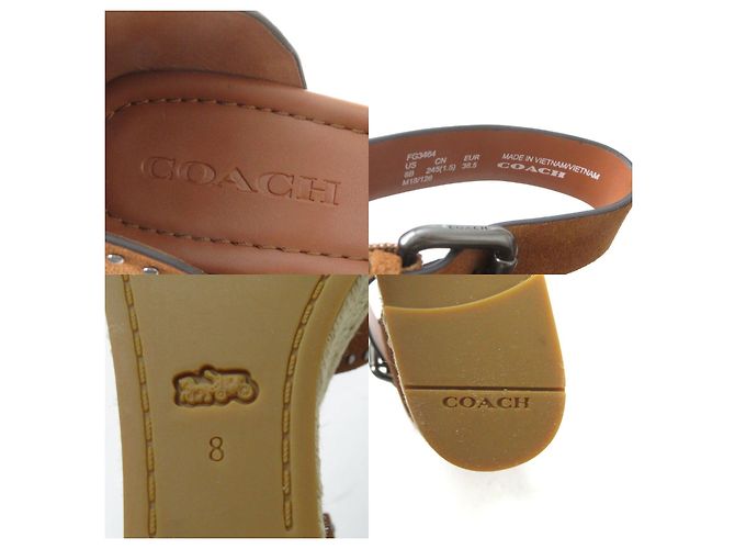 COACH KELSI SDE WEDGE Sandales à talon en daim - vue 9