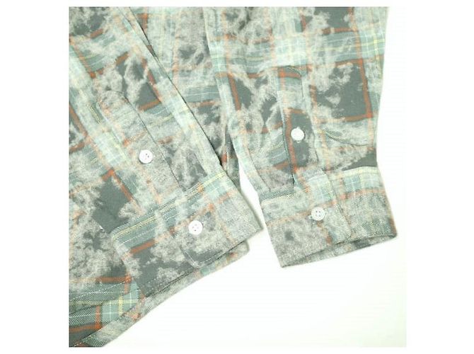 Autre Marque Camisa Larga a Cuadros BLEACH CHECK Gracias Camisa de Algodón Edición Limitada Verde - vista 7