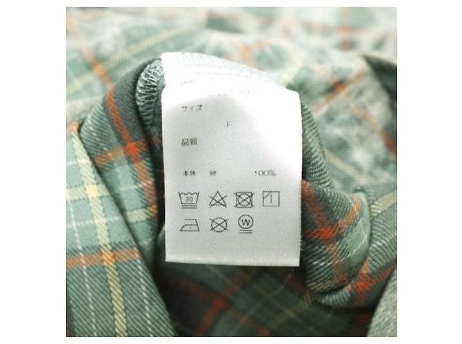 Autre Marque Camisa Larga a Cuadros BLEACH CHECK Gracias Camisa de Algodón Edición Limitada Verde - vista 8