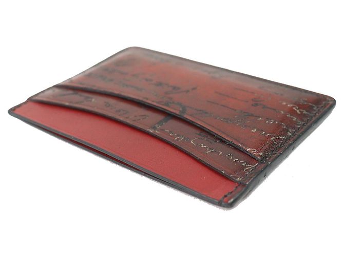 Berluti Pass case Calligraphy Leather Card Case Brown - view 3