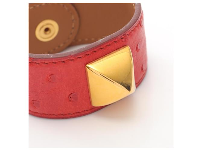 Bracciale Medor in Struzzo Hermès Rosso - vista 3