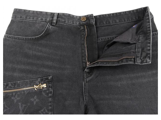 Pantalones de trabajo de denim Louis Vuitton en denim monogramado Negro - vista 6