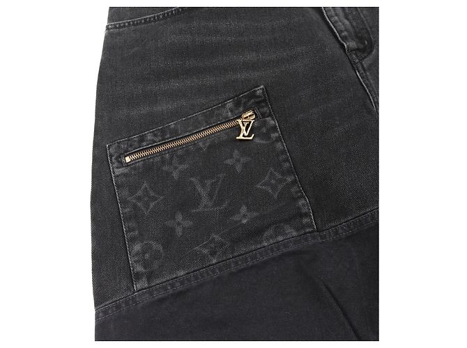 Pantalones de trabajo de denim Louis Vuitton en denim monogramado Negro - vista 8