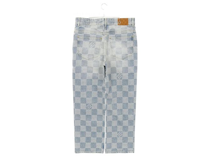 Pantalones de denim Damier Louis Vuitton Azul - vista 2