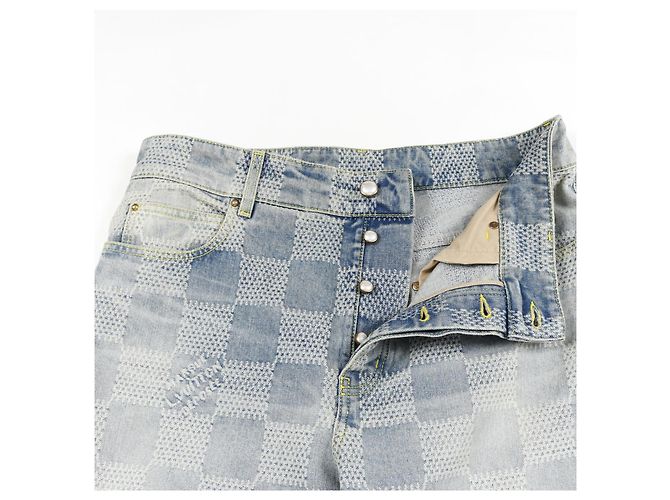Pantalones de denim Damier Louis Vuitton Azul - vista 6