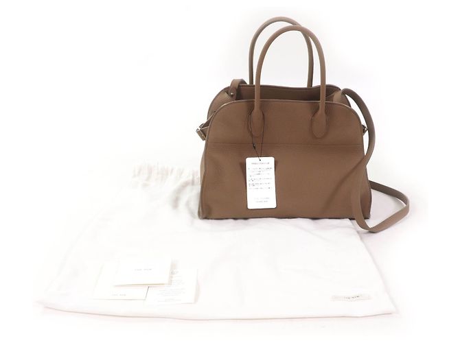 THE ROW Borsa in pelle di vitello Soft Margaux 12 Beige Taupe - vista 2