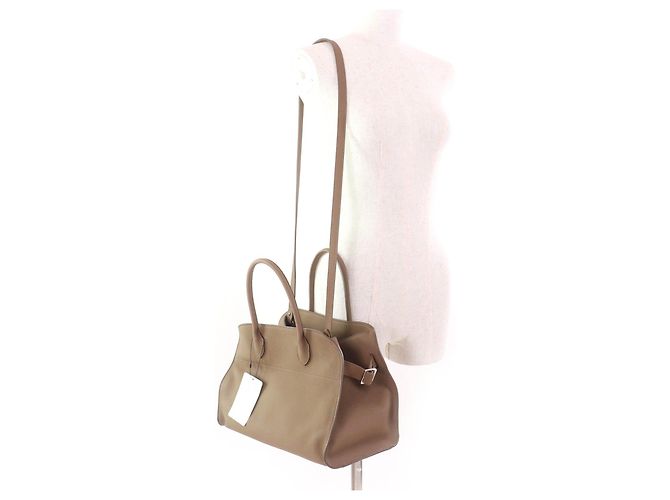 THE ROW Borsa in pelle di vitello Soft Margaux 12 Beige Taupe - vista 6