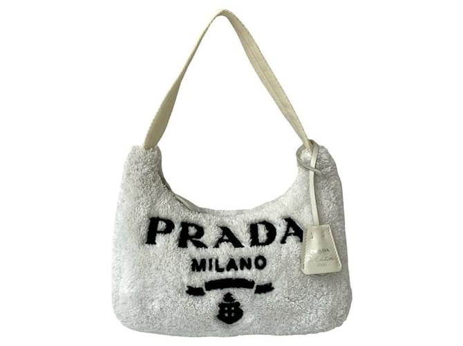 Borsa mini Terry di Prada Bianco - vista 2