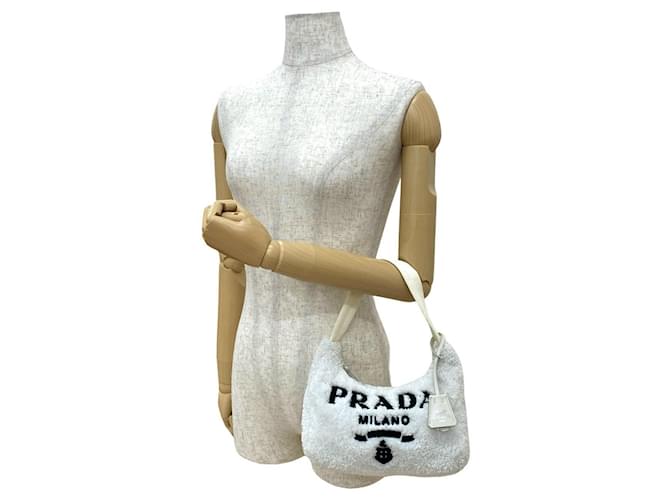 Borsa mini Terry di Prada Bianco - vista 3