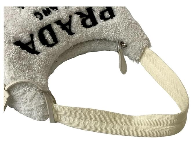 Borsa mini Terry di Prada Bianco - vista 5
